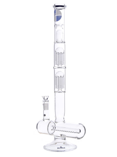 Zob 22 inch Inline Diffused Straight Tube with Double 8 Arm Tree Percolator
